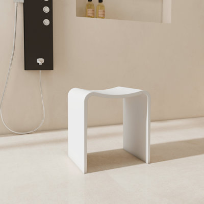 15.7'' Solid Surface Shower Bench Stool