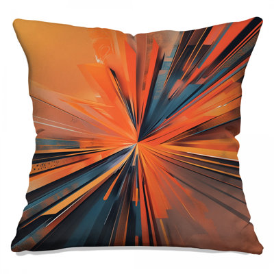 Dynamic Orange Burst Double Sided Throw Pillows