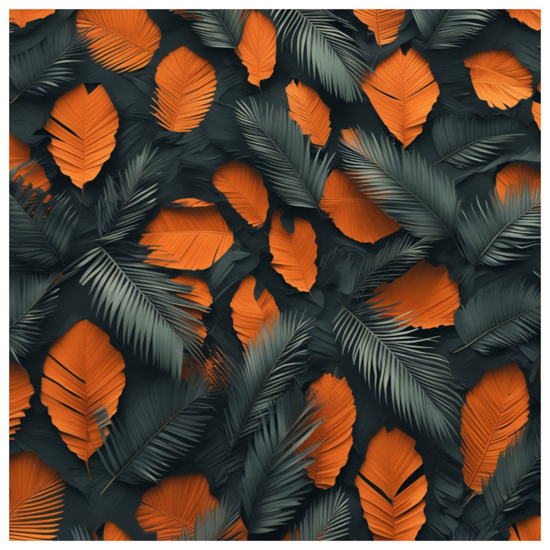 Housses de couette à feuilles orange et noires, Lit simple