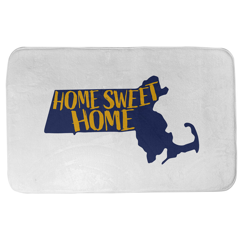 Tapis de bain antidérapant Colors, L 21 po x L 34 po, Mauve, Home Sweet Massachusetts