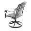 Chaise de patio pivotante en fonte d'aluminium 2 pièces avec structure noire et coussins de couleurs aléatoires