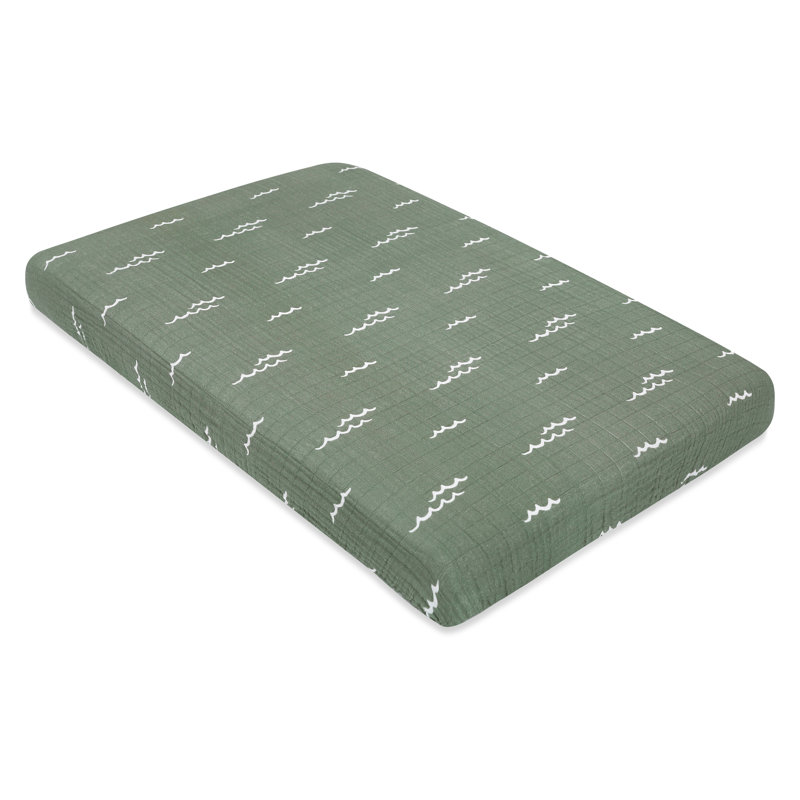 Ocean Waves Muslin Mini Crib Sheet