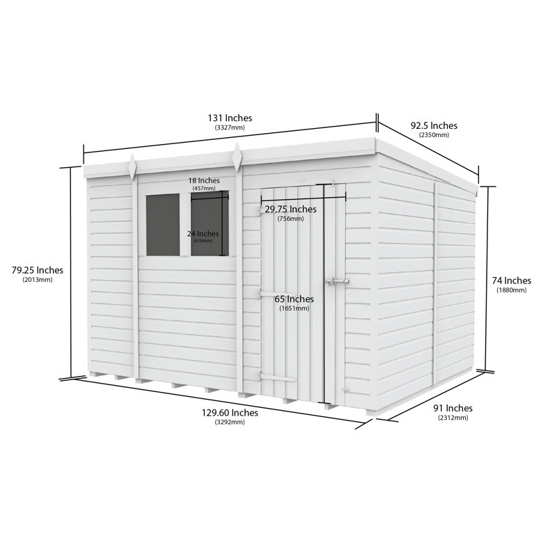 11x8 Pent Composite Shed