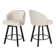 Elyana Counter Height Bar Stools Set Of 2, Swivel Bar Stool With Back, Linen Counter Stool, Metal Legs, Retro Upholstered Barstools For Kitchen Island, Home Bar, Pub