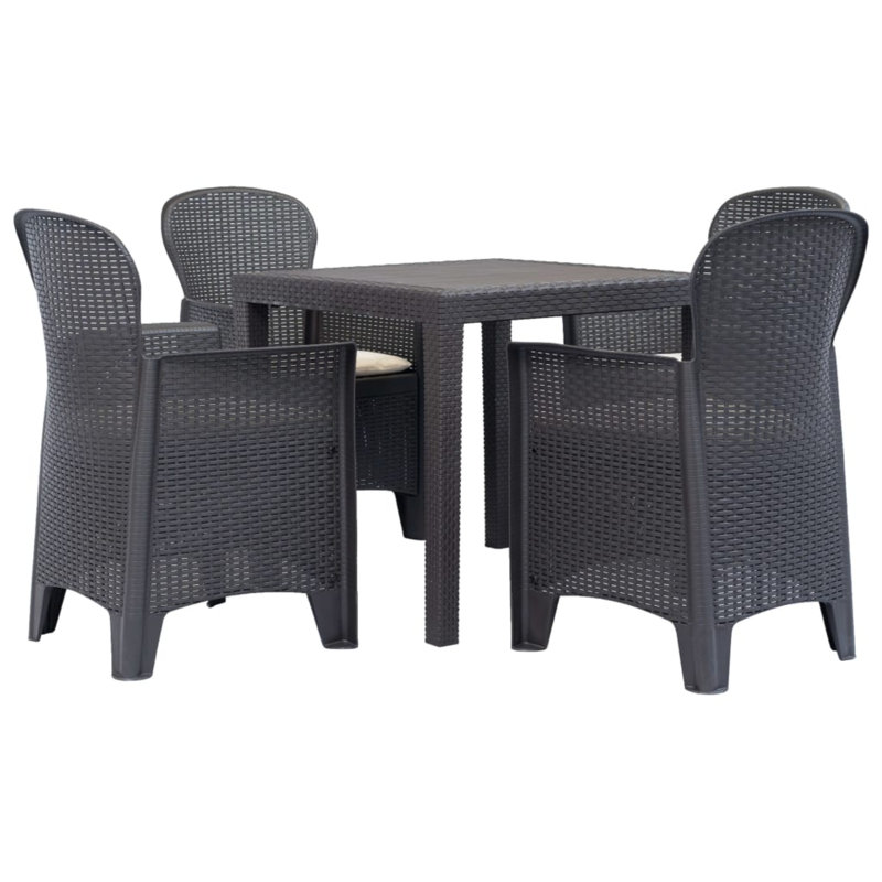 Delyth Square 4 - Person Dining Set with Cushions, White, 4