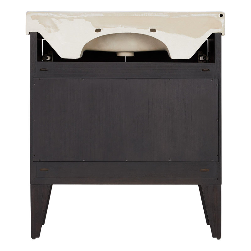 30" Fircrest Single Bathroom Vanity with Integral Sink, Charcoal