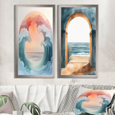 Vague en arche, art mural sur toile océanique