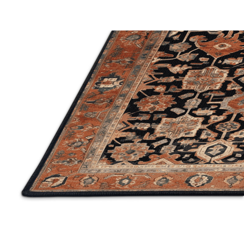 Tapis brun lavable à la machine, Rectangle 5 pi x 7 pi