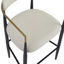Ensemble de 2 tabourets de bar, tabourets de bar rembourrés avec dossier pour îlot de cuisine, similicuir en polyuréthane, pieds en fer noir, capacité de poids de 260 lb-74700204-74700194-74700192