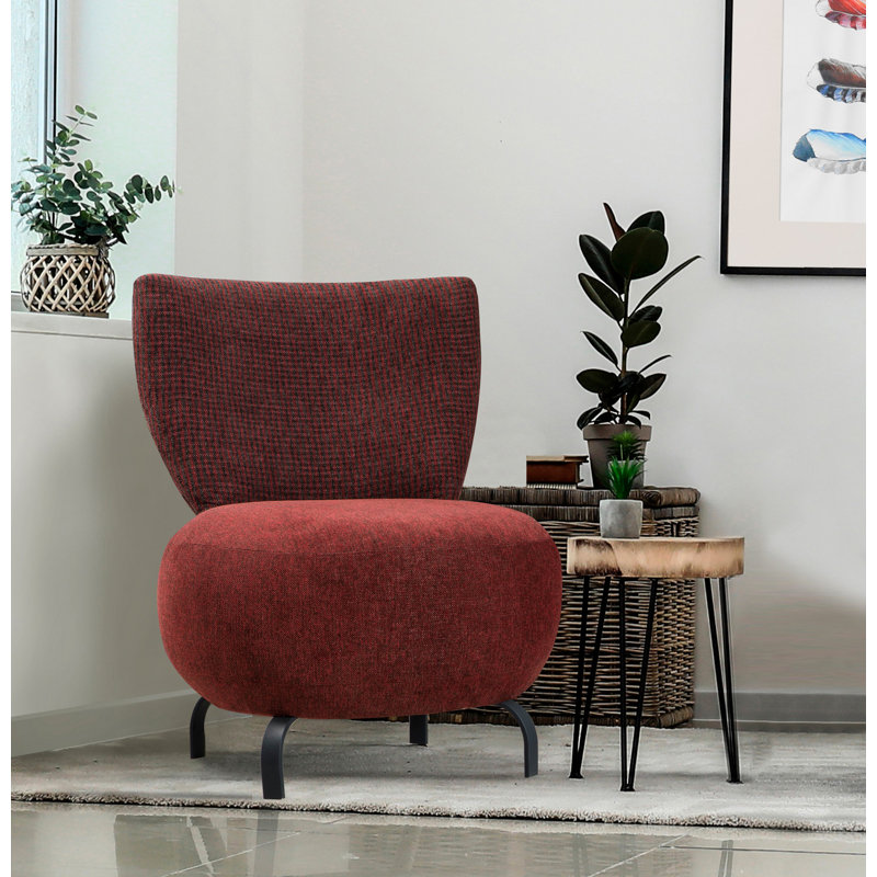 Fauteuil de chambre en chenille de 25,2 po Kyzer, Chenille rouge Claret
