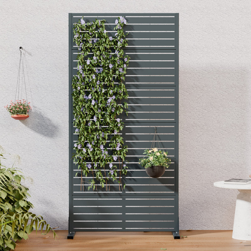 H 72 po x l 35 po x P 16 po avec écran d'intimité en métal et panneau de clôture en treillis pour terrasse, Cambrian Gray