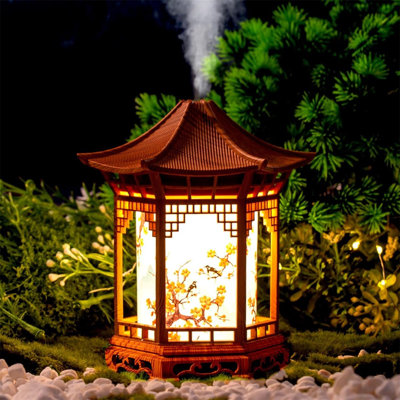Diffuseur d'huile Aroma avec veilleuse 160 ml avec 2 modes de brume, humidificateur de jardin de style japonais pour le yoga