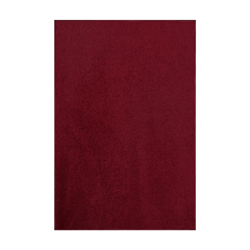 Modern Plush Pet and Kids Friendly Solid Color Burgundy Area Rugs, Stain & Fade Resistance, Perfect for Living Room, Dining Room, Bedroom, Playroom and Kidsroom, Event, Wedding, Amberia Binded Rug