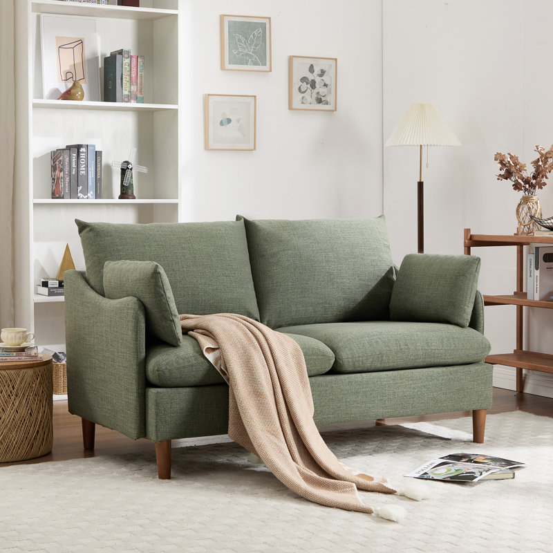 152cm 2 Seater Mordern Upholstered Loveseat Sofa, Green