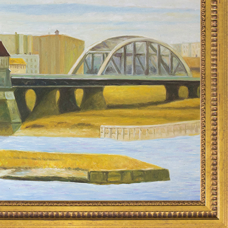 Reproduction d’art sur toile, "Macomb’s Bridge Bridge, 1935" par Edward Hopper-photo encadrée, H 29 po x l 41 po x P 2 po