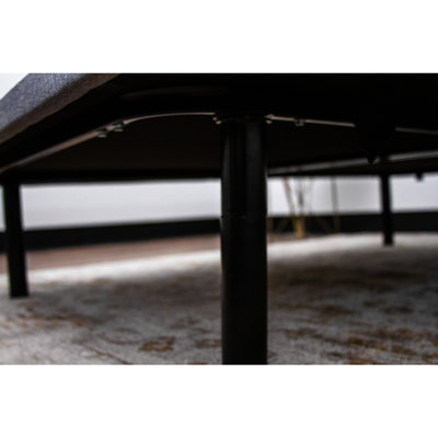 X Series Twin Xl Upholstered Foundation - Gray Upholstery, 6 Adjustable Legs, Up To 1000 Lbs, Build, Heavy Duty Steel Frame, Foldable Hinged Design Woven Legs Adjustable, Lbs Capacity,