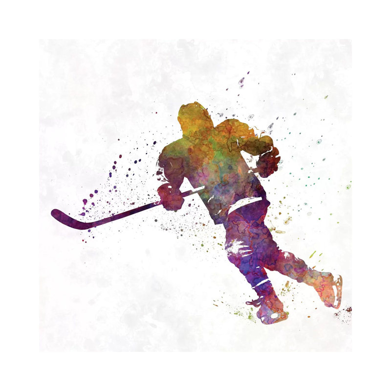 Hockey Skater VI by Paul Rommer - Wrapped Canvas Painting, 66.04 cm H x 66.04 cm W