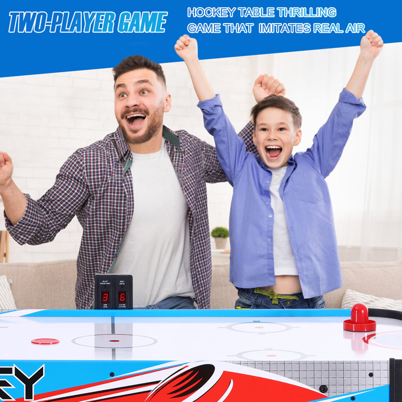 RayChee 48” 2 -Player Air Hockey Table with 2 Pucks, 2 Pushers, Digital LED Scoreboard, Powerful 12V Motor