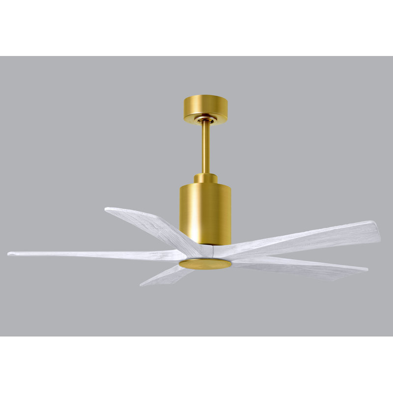 Patricia 52'' Ceiling Fan with LED Lights, Matte White, Brushed Brass