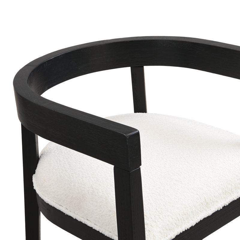 Tabouret de comptoir en bois d'hévéa Gurseese, Noir, Tabouret de comptoir (siège d'une hauteur de 25,2