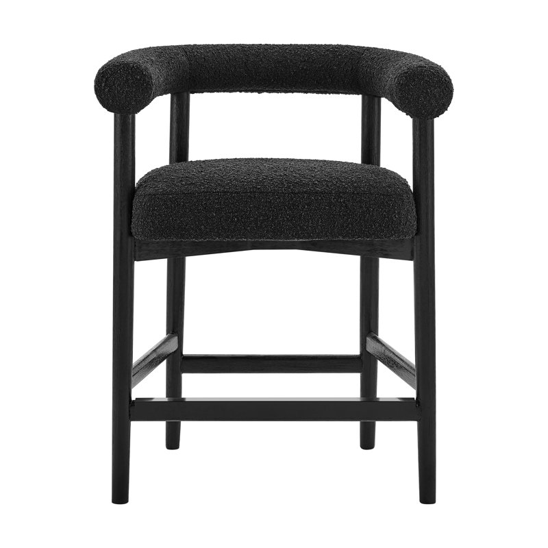 Katishia Boucle Counter Stool, Black, Stanton Black