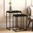 Avron Metal Nesting Table for Living Room Furniture, Modern Nest of End Table, Side Tables with Glass Top