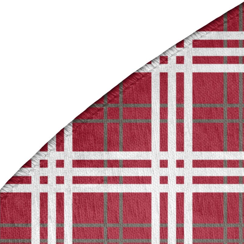 Tapis rouge à carreaux, Rond 5 pi
