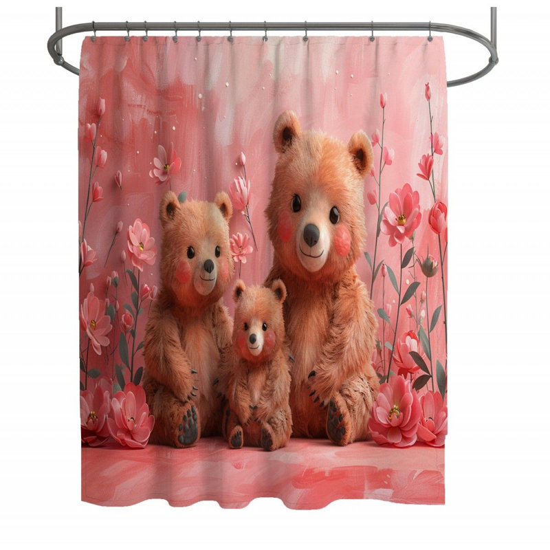 Bear Love Shower Curtain, 93"H x 70"W