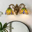 Applique murale à 2 têtes Tiffany en verre coloré de style baroque libellule (2 lumières)