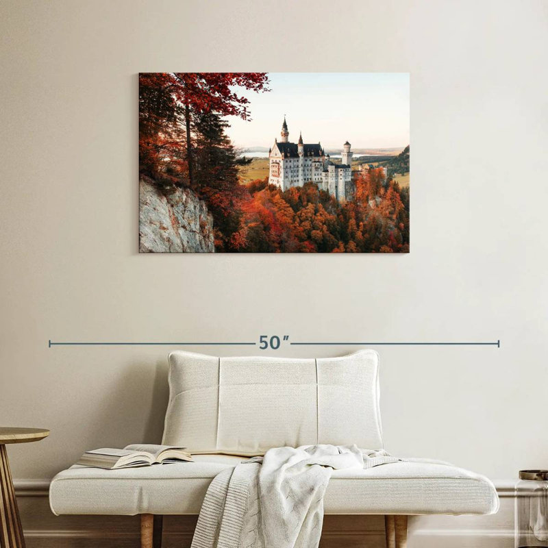 Lilie en automne au château de Neuschwanstein, H 24 po x l 36 po