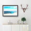Blue Boat Upon The Beach Painting - Single Picture Frame Print on MDF-56632845-56632844