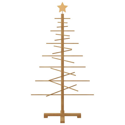 Wooden Christmas Tree with Stand Brown Bamboo