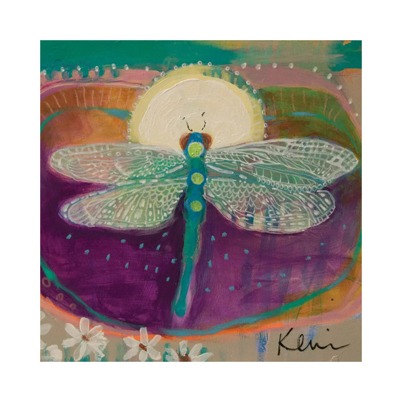 Jewel With Wings by Kerri McCabe - Wrapped Canvas Painting, 45.72 cm H x 45.72 cm W x 3.175 cm D