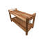 Banc de douche en teck EcoDecors l 35 po Classic, avec tablette intégrée, avec accoudoirs LiftAid, en teck terreux -25158386