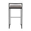 Tabouret de bar empilable de 76 cm (30 po) en métal noir avec siège en bambou grainé couleur espresso - Paquet de 2