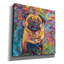  «Pug In The Rain» par Rich Monet, art mural sur toile, 18 po x 18 po