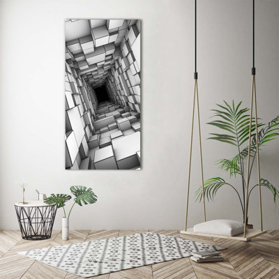 Tunnel With Cubes - Wrapped Canvas Print