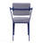 Gray & Blue Open Back Upholstered Office Chair-1360907566