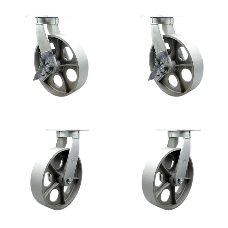 Ensemble de 4 roulettes en fonte semi-robuste 4 pièces
