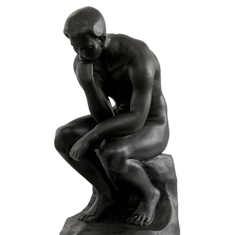 Black Resin The Thinker People Bookends Set of 2