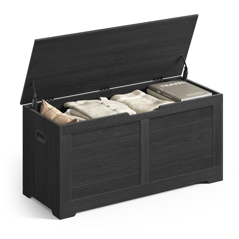 Kenesaw Storage Bench, 46cm H x 100cm W x 40cm D, Black