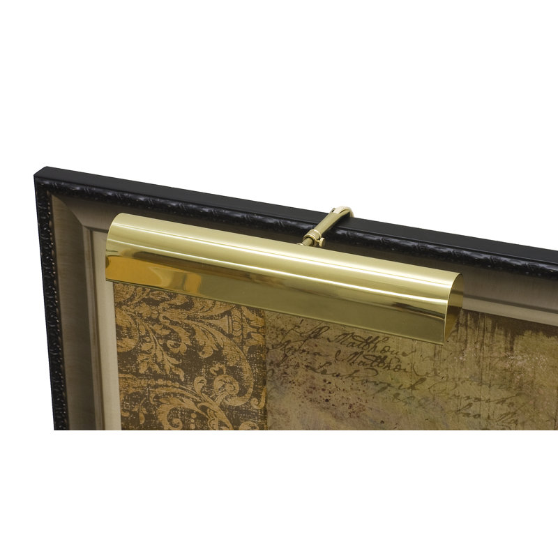 Dimmable Frame Mounted Picture Light, Polished Brass, 2.25" H x 14" W x 7" D, 15T7F