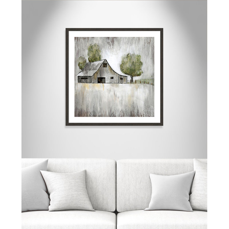 «Outten Weathered Barn» par Nan - reproduction d'art sur papier encadrée, Texture grain de bois noir