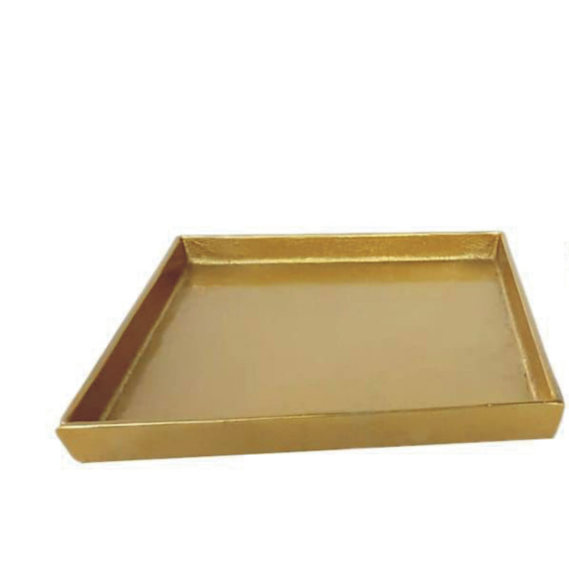Assiette décorative en métal Moira, Laiton antique, H 0,79 po x l 6,3 po x P 6,3 po
