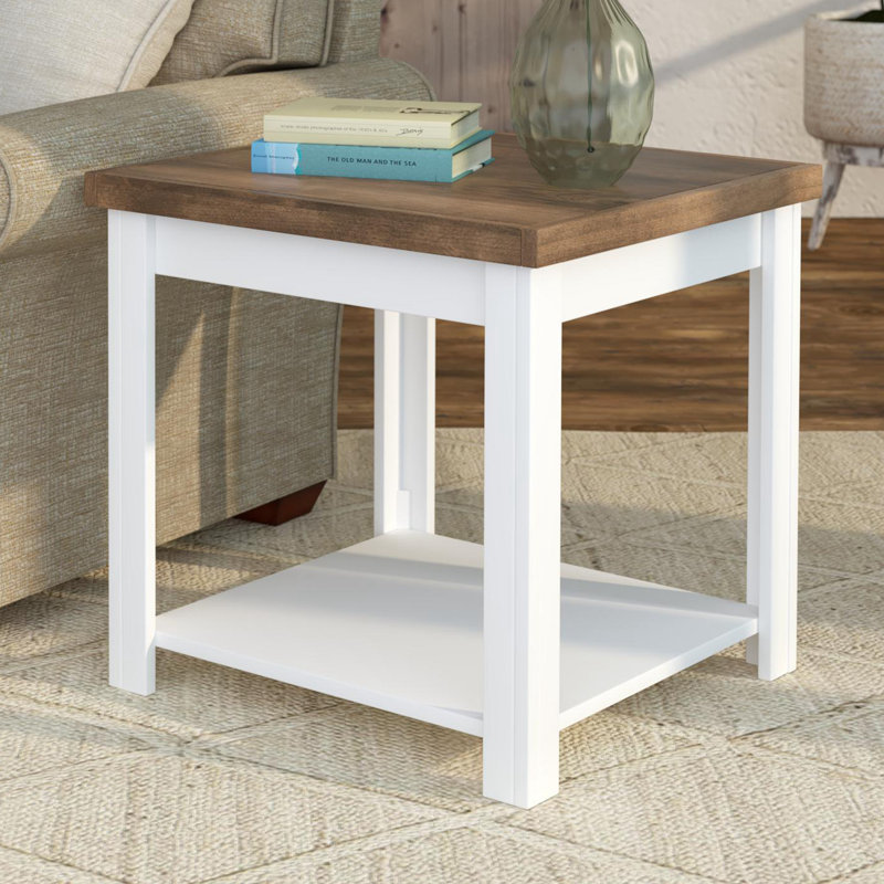 Oliviya Solid Wood Single Coffee Table, Natural, White