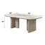 Table de salle à manger rectangulaire 79 po, plateau en marbre naturel et finition chêne gris 79 po
