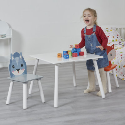 Kids Country Animals Table and 2 Chairs Set
