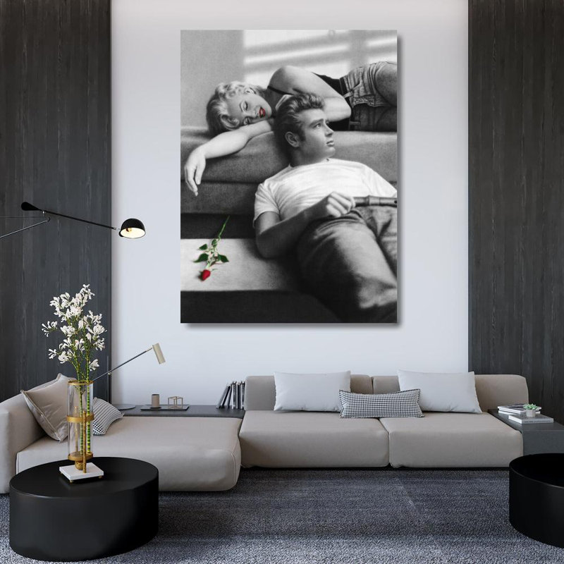 Flutesong rouge (Marilyn Monroe et James Dean), H 48 po x l 35 po