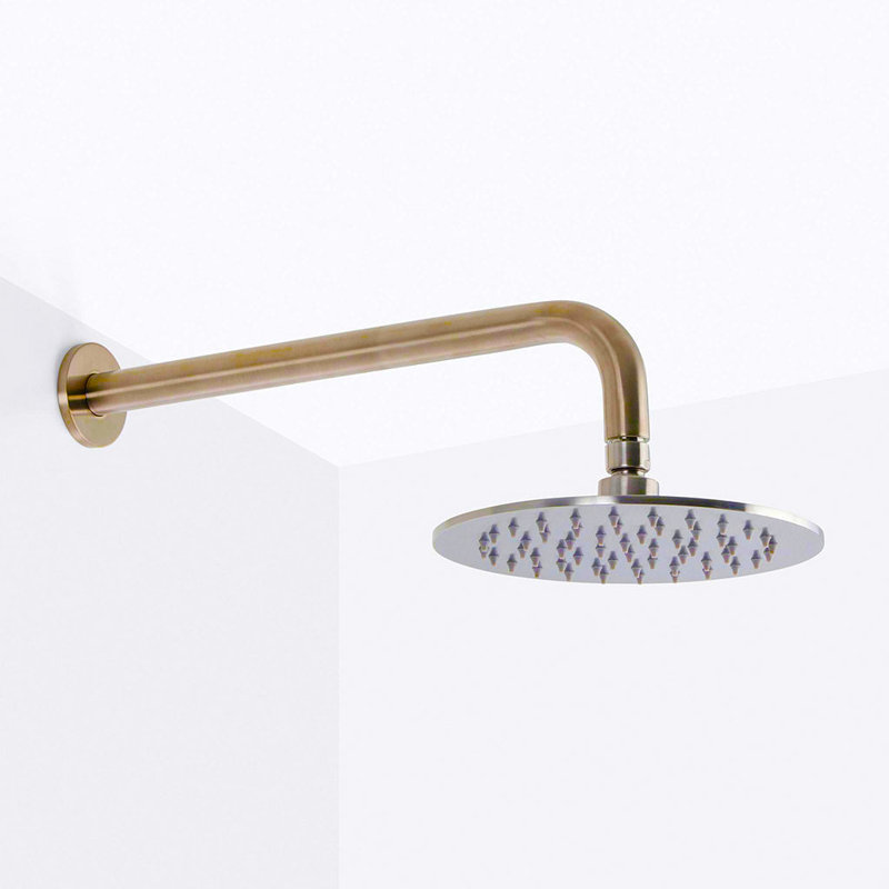 Metro 2-3 Way Thermostatic Trim Complete Shower Set - Wall Mount - 8" Brass/Polished Nickel
