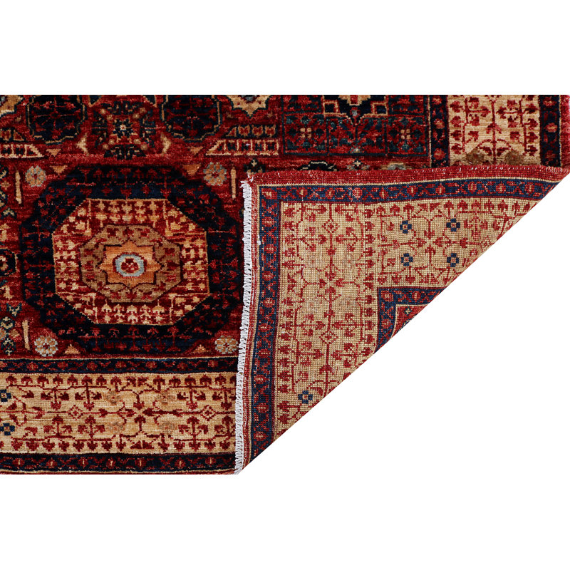 Hand-Knotted Wool RED / IVORY Area Rug